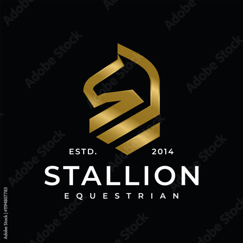 Head of horse logo design. Horse racing company logo template.