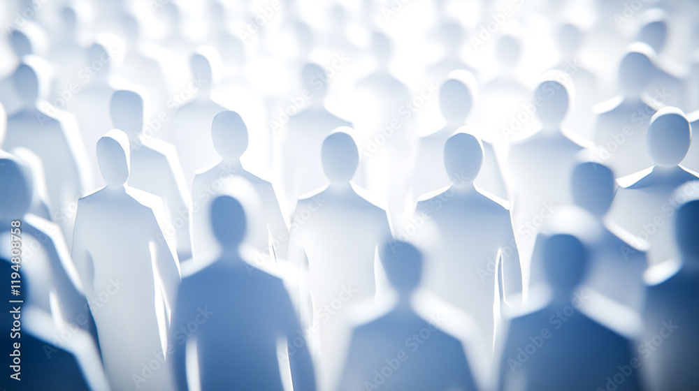 Background with miniature paper figures of people. Society, community, and teamwork concept Background with miniature paper figures of people. Society, community, and teamwork concept