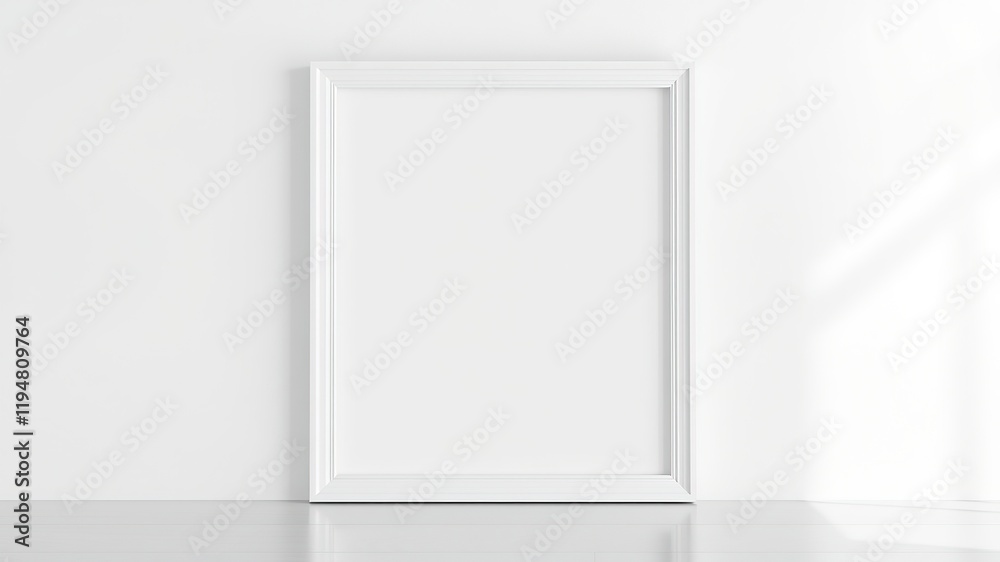 White Vertical Frame Mockup - 3D Rendering, Bright Colors, Depth, Mood, Professional White Vertical Frame Mockup - 3D Rendering, Bright Colors, Depth, Mood, Professional