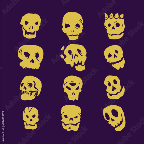 skull hand drawn collection