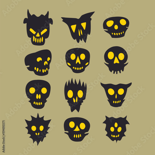 skull hand drawn collection