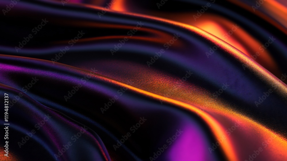 Fototapeta premium Abstract Dark Silk Drape with Iridescent Hues