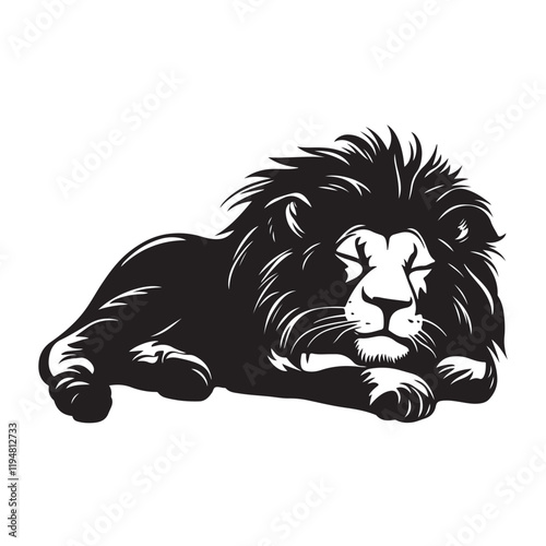 Sleeping Lion Illustration – Vector Art