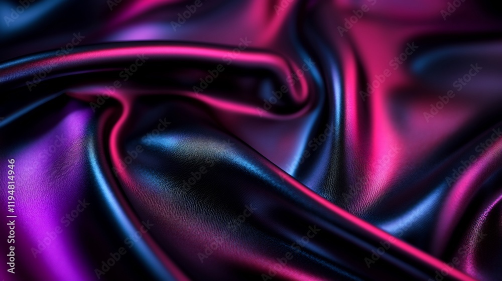 Obraz premium Abstract Silk Drapery: Iridescent Purple and Blue Hues