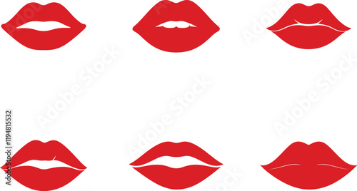Set of lips sign vector illustration with white background
