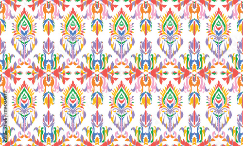 Geometric ethnic flower pattern for background,fabric,wrapping,clothing,wallpaper,Batik,carpet,embroidery style.