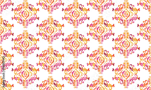 Geometric ethnic flower pattern for background,fabric,wrapping,clothing,wallpaper,Batik,carpet,embroidery style.