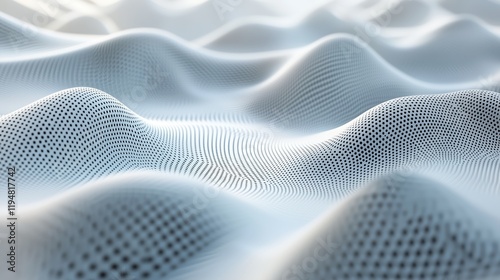 Abstract Soft Waves with Dots Across the Surface in Blue Tones