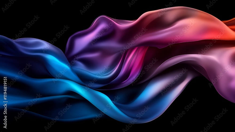 Obraz premium Abstract Colorful Silk Flowing in the Dark