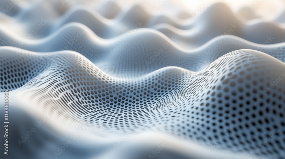 Abstract 3D Surface with Wavy Patterns and Mesh Texture Abstract 3D Surface with Wavy Patterns and Mesh Texture