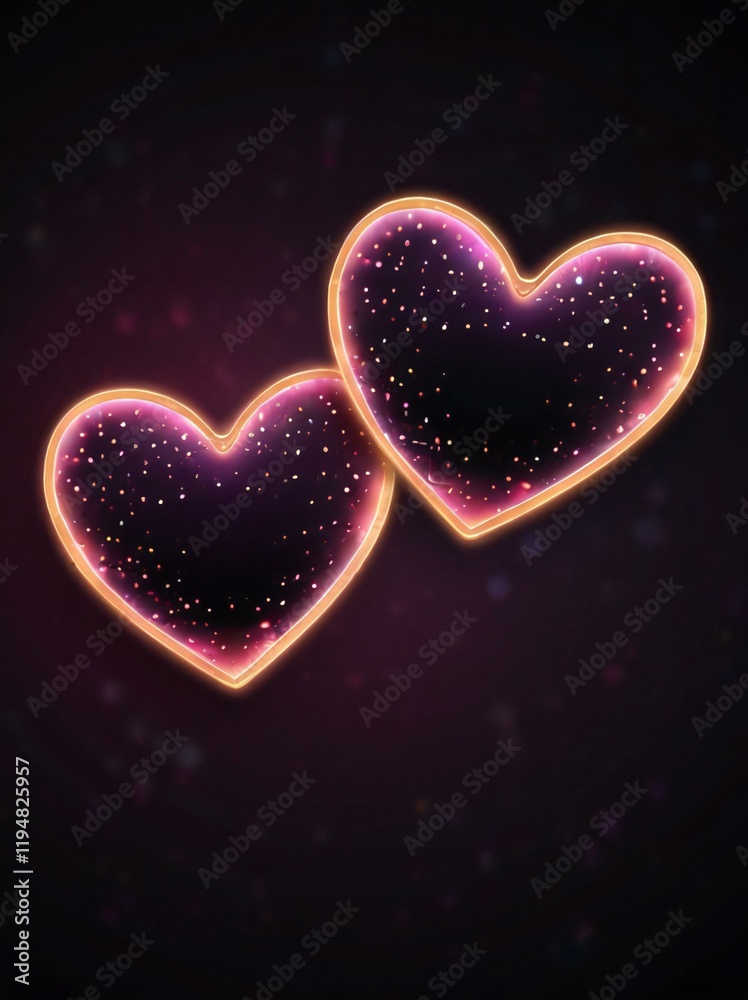 glowing heart on black background glowing heart on black background