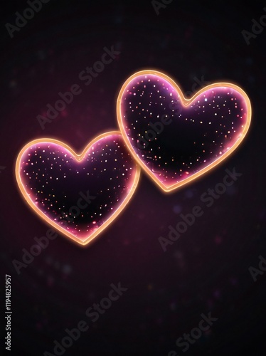 glowing heart on black background