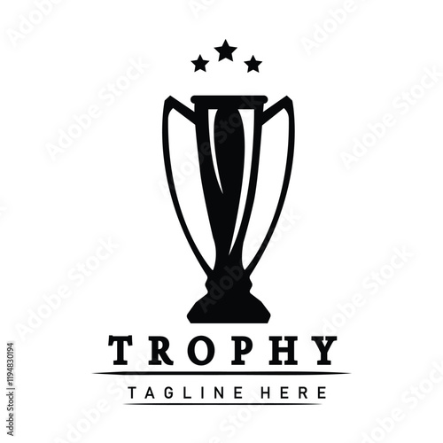 Trophy vector logo icon.champions trophy logo icon for winner award logo template