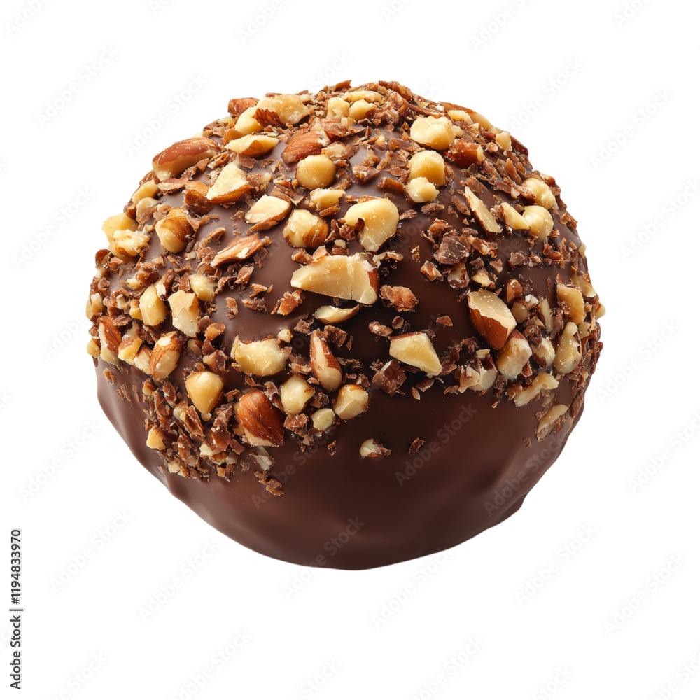 Delicious Chocolate Truffle with Nuts on Top Isolated on transparent background Delicious Chocolate Truffle with Nuts on Top Isolated on transparent background