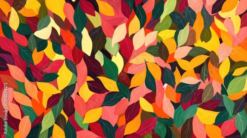 Autumn leaves pattern background for design photo