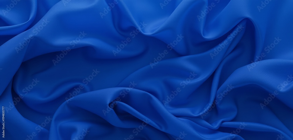 Obraz premium Royal blue fabric folds in rich flowing texture.