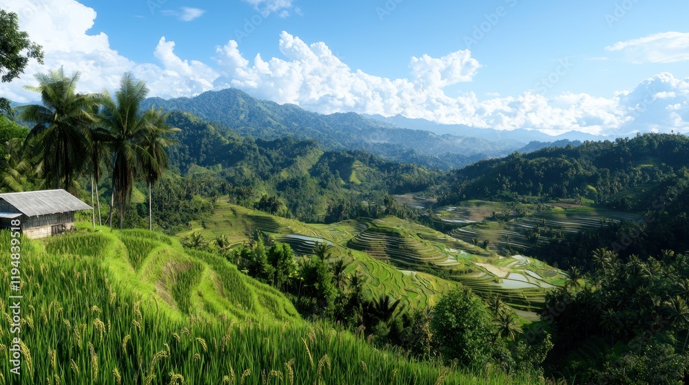 Obraz premium Tranquil Mountain Valley Landscape