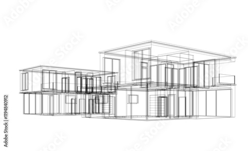Architectural drawing 3d drawing