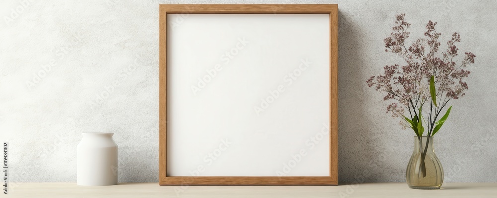 Φωτογραφία A photo frame mockup on a minimalist desk, perfect for personalized designs, 4k photo