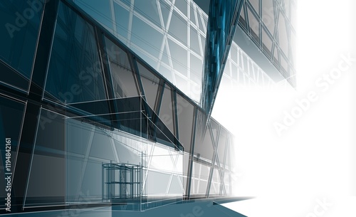 Abstract architecture background 3d illustration