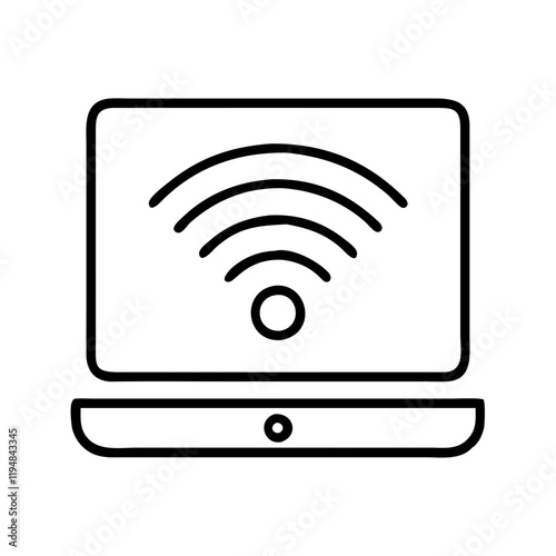 wi fi hotspot icon, wi fi hotspot line art - simple line art of wi fi hotspot, perfect for wi fi hotspot logos and icons and themed design 