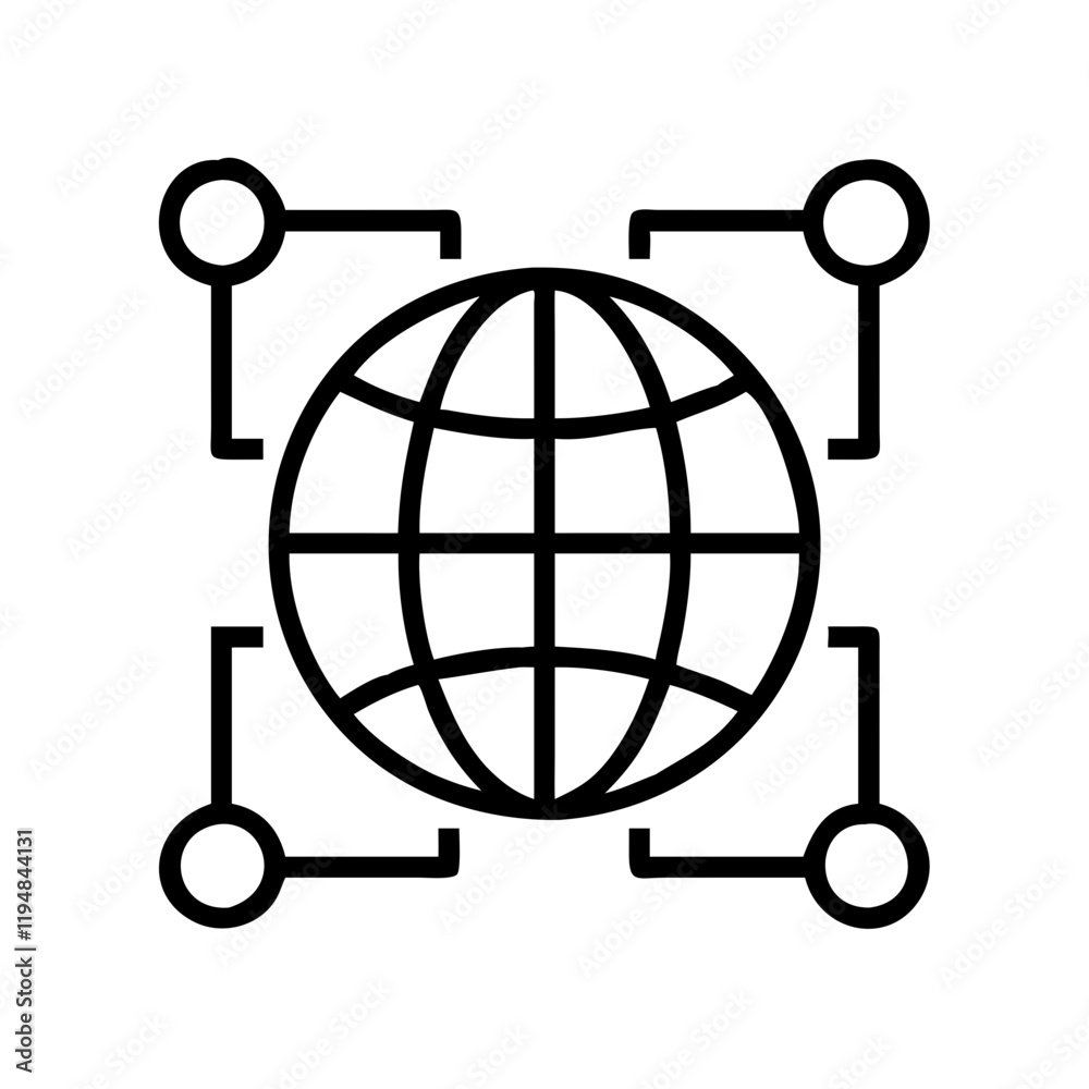 connected globe icon, connected globe line art - simple line art of connected globe, perfect for connected globe logos and icons and themed design connected globe icon, connected globe line art - simple line art of connected globe, perfect for connected globe logos and icons and themed design