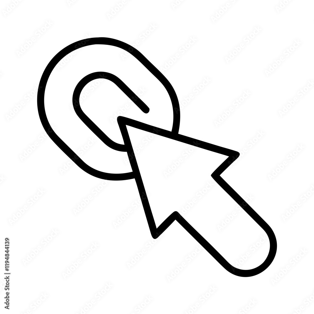 cursor clicking a link icon, cursor clicking a link line art - simple line art of cursor clicking a link, perfect for cursor clicking a link logos and icons and themed design 