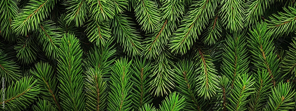Dark Green Pine Tree Branches Against a Dark Background, Nature, Forest, Minimalist, Calm, Botanical