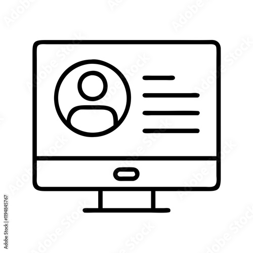 Wallpaper Mural online profile setup icon, online profile setup line art - simple line art of online profile setup, perfect for online profile setup logos and icons and themed design  Torontodigital.ca