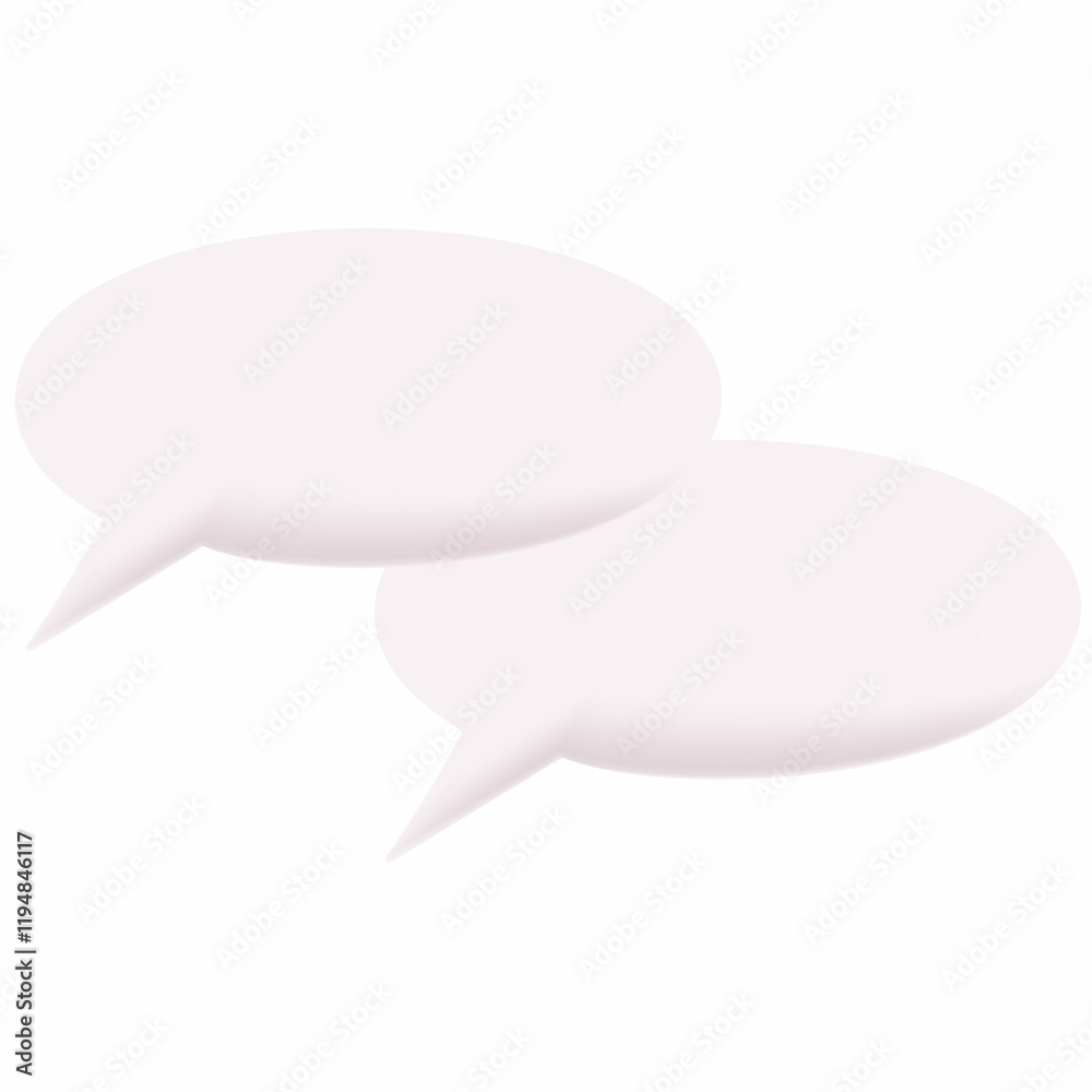 Two Graphically Volumetric Empty Speech Bubble Two Graphically Volumetric Empty Speech Bubble