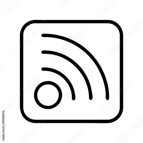 rss feed icon, rss feed line art - simple line art of rss feed, perfect for rss feed logos and icons and themed design 