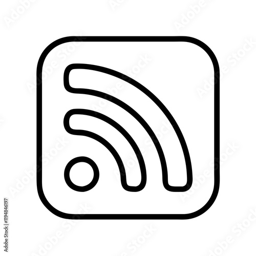 rss feed icon, rss feed line art - simple line art of rss feed, perfect for rss feed logos and icons and themed design 