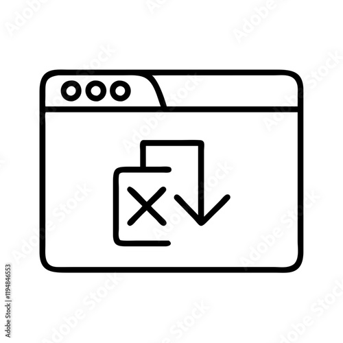 tab overload icon, tab overload line art - simple line art of tab overload, perfect for tab overload logos and icons and themed design 