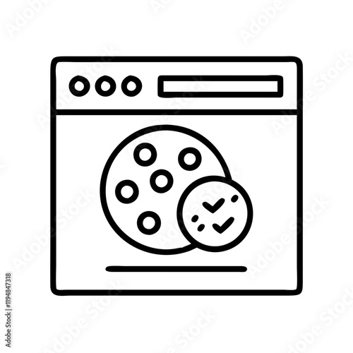 web cookies consent icon, web cookies consent line art - simple line art of web cookies consent, perfect for web cookies consent logos and icons and themed design 