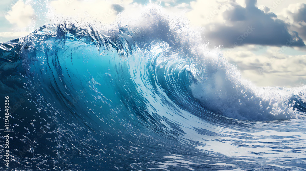 Abstract technology background of wave power featuring dynamic energy lines, glowing currents, and futuristic design elements, symbolizing innovation, renewable energy, and modern technology