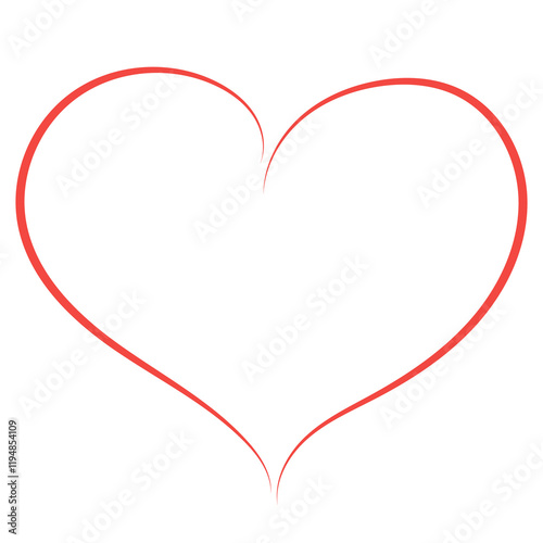  Single simple outline doodle heart