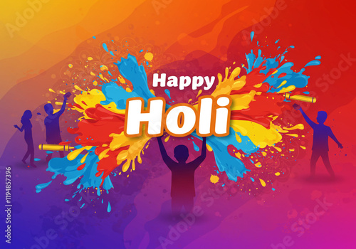 Vibrant Happy Holi Celebrat...