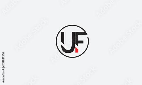 UF, FU, F, U , Abstract Letters Logo Monogram