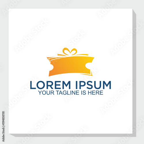 gift and ticket logo design concept, gift logo design inspiration
