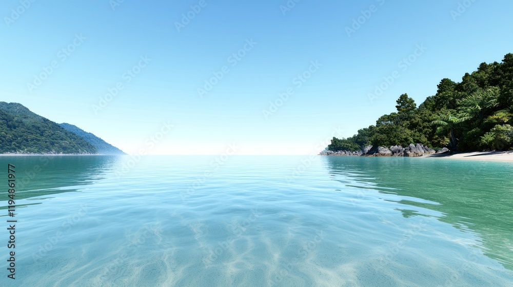 Fototapeta premium Serene Tropical Beach Scene