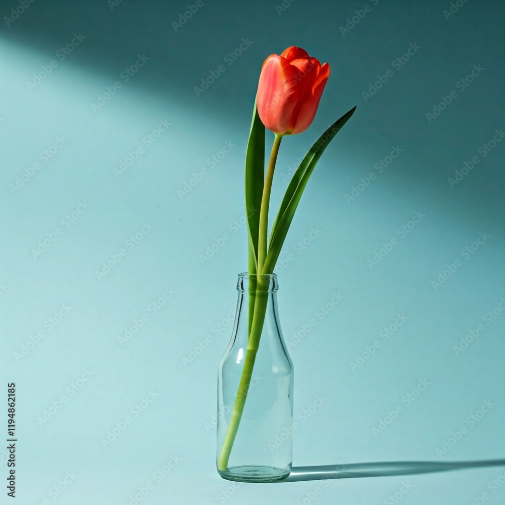 Obraz premium red tulips in a vase