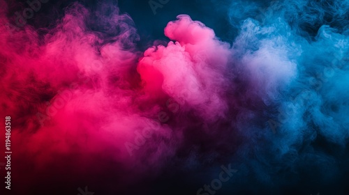 Abstract Pink and Blue Smoke Cloud Background red fog teal dark haze  