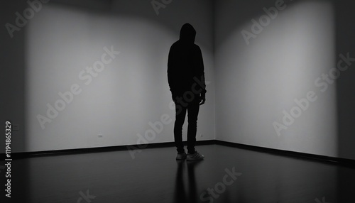 Wallpaper Mural A figure cloaked in darkness, representing apprehension and doubt. Torontodigital.ca