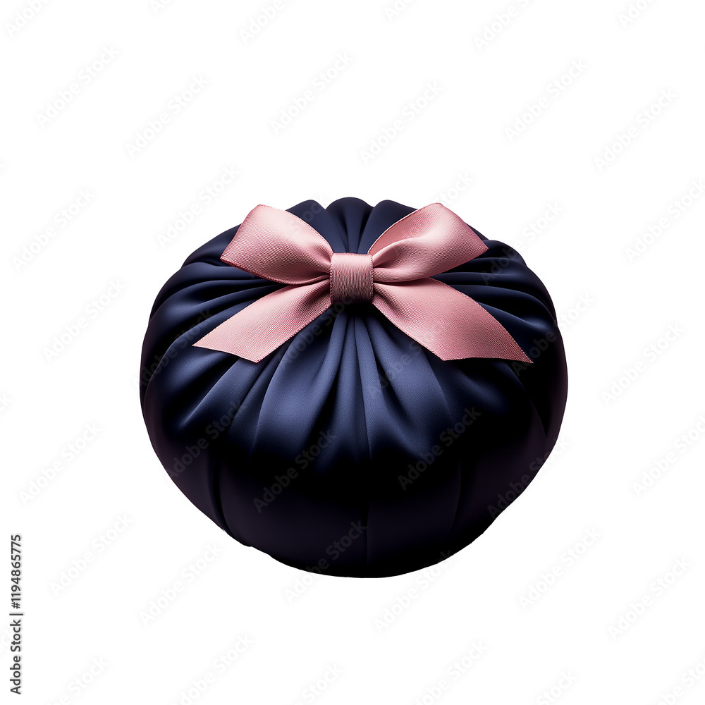 Bojagi present Element for the Korean traditional holiday, Seollal, Chuseok, a present beautifully wrapped with a dark blue silky wrapping cloth, isolated on a white background Bojagi present Element for the Korean traditional holiday, Seollal, Chuseok, a present beautifully wrapped with a dark blue silky wrapping cloth, isolated on a white background