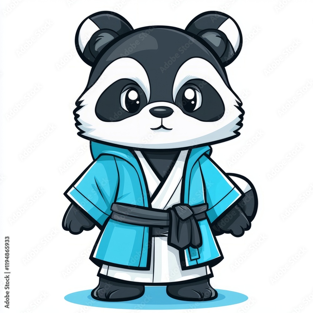 Adorable Panda Wearing a Blue Karate Gi Adorable Panda Wearing a Blue Karate Gi