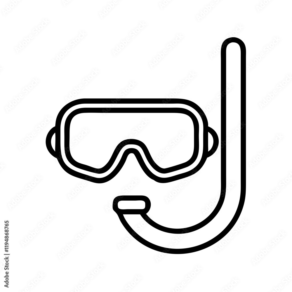 snorkel and mask icon, snorkel and mask line art - simple line art of snorkel and mask, perfect for snorkel and mask logos and icons and themed design snorkel and mask icon, snorkel and mask line art - simple line art of snorkel and mask, perfect for snorkel and mask logos and icons and themed design