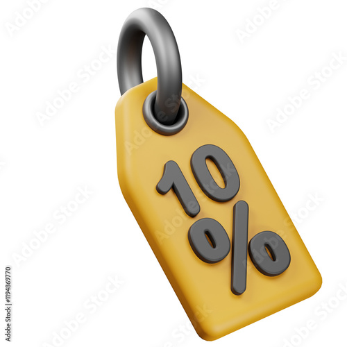 3d discount sale price tag 10%