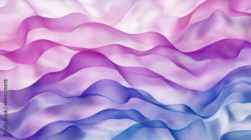 Obraz premium Abstract background with flowing gradient of pink purple and blue fabric waves