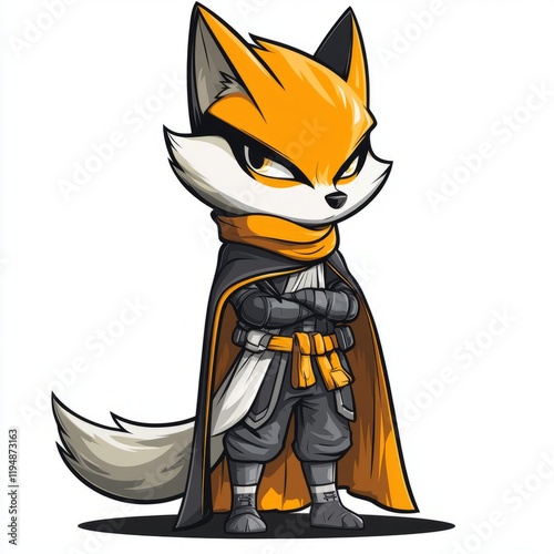 A Powerful Orange Fox Warrior Stands Proudly