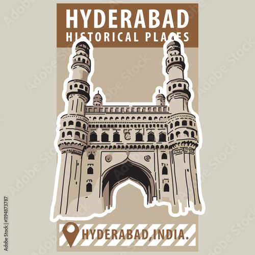 Vector city elements of historical place in Hyderabad
